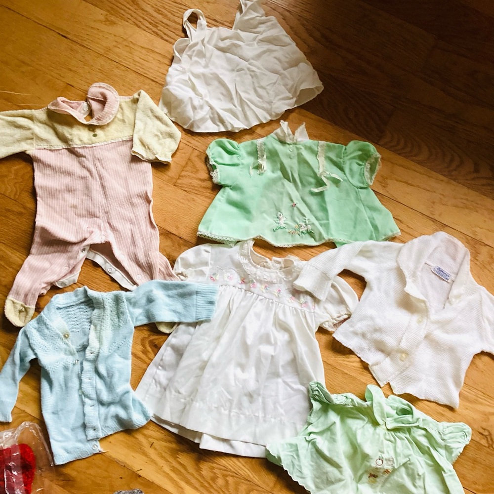 Vintage INFANTS  CLOTHES 👶 
 Sweetest ever Embroidered Dresses 👗 
 & ONESIE